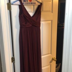 David’s bridal wine color bridesmaids dress